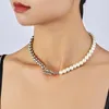 Ketten Europäischen und amerikanischen Stil Mode Barock Perle Schlüsselbein Halskette Tide Street Beat Metallkette Damen Accessoires