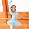 Bühnenabnutzung Ballett-Tanzkleid für Mädchen Fee Tutu Rock Kostüm Langarm Rosa Trikot JL1846