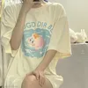 T-shirt Femme Y2k Kawaii Coton À Manches Courtes Kirbying T-shirt Femme Lâche Surdimensionné Étudiant Casual Tops Tees 90s Vêtements Esthétique 230317