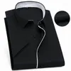 Männer Casual Hemden Plus Größe 8XL 7XL 6XL 5XL Herren Kurzarm Twill Reine Slim Fit Formale Männer Weißes Hemd Business Männlich Sozial