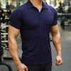 Heren PoloS Men Sport Training Ice Silk Summer Polo T-shirt Korte mouw Male Casual Quick Dry Gym Running Fitness Slim Tees Tops Clothing 230317