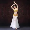 Vêtements de scène Performance 2023 vêtements de danse du ventre tenues de danse orientale Sexy dentelle perlée Costume ensemble soutien-gorge ceinture jupes