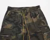 Shorts pour hommes Harajuku Y2K poches zippées lavé Camouflage short d'été pour hommes Streetwear cordon ample longueur au genou pantalon surdimensionné G230316