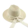 Strandhatt halm hatt hink hattar för kvinnor sommarsol hattar bowknot lyx elegant formell bröllop dekorera