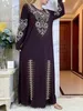 Abbigliamento etnico Musulmano Africa Medio Oriente Abaya Donna Kaftan Tessuto di seta di ghiaccio Abito lungo a maniche lunghe ricamato tradizionale Islamico 230317