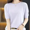 Women's T-Shirt BELIARST 100%Pure Cotton Short Sleeves Summer Women's Round Neck Pullover Top Loose Knitted Strap Vest Fashion T-Shirt 230317