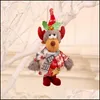 Christmas Decorations Tree Pendant Plush Hanging Ornaments Santa Reindeer Snowman Doll With Bells Party Xbjk2209 Drop Delivery Home Dhyj9