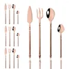 Dinnerware Sets Mirror Gold Cutlery Western 16Pcs Knife Fork Spoon Dinner Service Stainless Steel Flatware Luxury Tableware