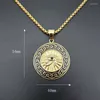 Pendant Necklaces Hip Hop Rock Round Stainless Steel Horus Eye Pendants For Men Rapper Jewelry Gold Color Drop