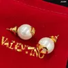 2023 earrings designer for women stud luxury gold heart shape pearl crystal double V letter 925s silver jewelry classic-love GS1Y XG04