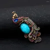 Brooches TULX Rhinestone Peacock For Women Vintage Bird Animal Brooch Pins Coat Accessories High Quality