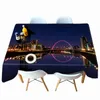 Nappe De Table 3D Ville Interchange Motif Night Lights Nappe Rectangulaire / Ronde Pour La Décoration De Mariage Nappe De Manteles