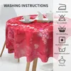 Nappe Happy Valentines Day Nappe Ronde 60 Pouces Doux Coeur Rouge Infroissable Couverture Lavable