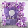 Decoração de festa Butterfly roxo balão guirlanda arco kit aniversário chá de bebê decoração de baloon de casamentos de casamento 1º suprimentos