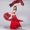 Bühnenkleidung 4 Farben Damen Dancewear Performance Prop Seide 1 Paar Fans Tanzzubehör Tie Dye 180 cm Bauchfächerschleier