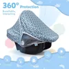 Baby Car Seat Cover With Sunshade Open Window Breathable Mesh Protect Baby From Mosquitoes And Sun Windproof Stroller Accessory