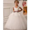 Sukienki dla dziewczynki białe sukienki Komunii Święta suknie balowe kwiat dziewczyny tiul przyjęcie weselne księżniczka szata Fille Enfant Mariage de soiree