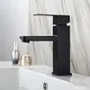 Robinets d'évier de salle de bains, robinet mitigeur d'eau froide à trou unique, noir mat, résistant aux hautes températures et à la pression