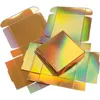 Gift Wrap 20pcs Glossy Gold Holographic Folding Paper Box Light Reflection Packaging