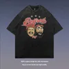 メンズTシャツTシャツtkpaアメリカンラップキャラクタープリント洗浄短袖ヴィンテージヒップホップルーズTシャツの男性