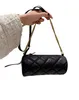 Moda Cylinder Crossbody Bag Luxury Metal Zipper Chain Diamond Checker de grande capacidade de couro de couro de couro real