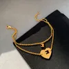 Collana a catena con clavicola a cuore a doppio strato Collane corte con lettere a cuore da donna per feste regalo