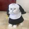 고양이 의상 의상 의상 고양이/개 애완 동물 용품 코스프레 수녀 드레스 할로윈 업 옷 재밌는