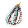 Ketten Mix Stein Halsketten Für Frauen Männer Englisch Initial Anhänger Natürliche Chip Perlen Böhmen Exquisite Schmuck Geschenk