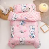 Bedding Sets 3Pcs Cartoon Cotton Crib Bed Linen Kit Baby Princess Bedding Set Includes Pillowcase Bed Sheet Duvet Cover Without Filler 230317