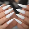 False Nails Sharp Stiletto Tips White Press On Long Matte Full Cover Acrylic Salon Fake Professional Manicure