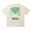 T-shirty męskie Wysokiej jakości Rhude New Time Tunnel High Street Fashion Lose T-shirt dla par T230317