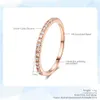 Bandringen sierlijke trouwring voor vrouwen man beknopte klassieke multicolor mini zirkoon rosé goud kleur mode sieraden r132 r133 zhouyang g230317