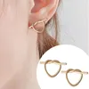 Hoop Earrings A Pair Of Metal Lines Knotted Love Temperament Fresh Pearl For Women Sparkly Heart