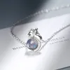 Pendant Necklaces Natural Blue Moonstone Cute Mouse Pendants For Women Girl Party Gift Necklace JewelryPendant