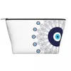 Cosmetic Bags Boho Chic Evil Eye Mandala Dream Catcher Travel Toiletry Bag For Women Hamsa Nazar Bohemian Makeup Storage Dopp Kit