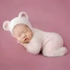 Conjuntos de ropa Furry Baby Bear Rompers Footed Jumpsuit Hat 2 piezas Conjuntos Mink Hair Infant Boy Girl Pography Ropa Disfraces Po Props 230317