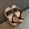 Sandalen Kuppelkameras Kinder Sommer Studenten Wohnungen Kleine Mädchen Mode Strand Sandalen Prinzessin Kleid Party Weave Weiche Sohle Schulmädchen Römische Schuhe G02194 Z0331