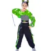Stage Wear Hip Hop Girl Dance Dessen Green Crop Tops Losse broek Kpop Outfits Kids Street Jazz Modern Performance kostuums