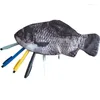 Drôle simulé poisson porte-crayon grande capacité crayons pochette sac école cas papeterie fournitures portefeuille