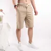 Mäns shorts Bermudas Shorts Män elastisk midja avslappnad shorts för sommar bomull kort homme mode botten streetwear knä längd byxor g230316
