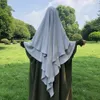 민족 의류 khimar 2 층 재즈 크레이프 이중 계층 고품질 무슬림 겸손한 패션기도 긴 히잡 도매 이슬람 이슬람 230317