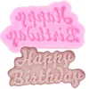 Formy do pieczenia DIY Happy Birthday Letters Silikon Bupcake Chocolate Fondant Forms