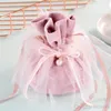 Gift Wrap 10/20pcs Luxury Drawstring Velvet Bags With Gauze&Pearl Jewelry Pouches Christmas Decor Wedding Favor Wrapping