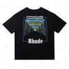 T-shirty męskie Wysokiej jakości Rhude New Time Tunnel High Street Fashion Lose T-shirt dla par T230317