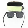 Occhiali da sole quadrati moda per uomo donna montatura nera specchio argento fiore lettera lente guida occhiali da sole di marca occhiali sportivi all'aria aperta con scatola2MKP