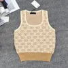 Dames T-shirt DesignersleVeless Women Vest Tank gebreide T-shirts Top klassieke letter breien trui casual sporttanks tops euxr