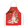 Decorações de Natal 1pcs Avental vermelho linho de algodão pinafore natas decoração pingente adt bibs 53x65cm de cozinha em casa acessórios de cozinha cm10 dhem7