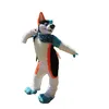 Costumes de mascotte coloré longue fourrure fourrure renard loup Husky chien Fursuit mascotte adulte personnage de dessin animé tenue Halloween fête cadeaux d'anniversaire