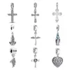 925 argent Fit Pandora Original charmes bricolage pendentif femmes Bracelets perles femmes bijoux à bricoler soi-même cadeau perle jésus croix amulette