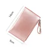 Portefeuilles Mini Women Credit Business Bank Card Holders Parelscent Surface Wallet Zipper Money Case Pocket Ultra Dunne Cute Coin Pursel230303